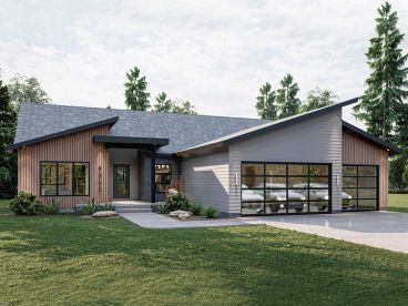 Modern Ranch House Plan, 050H-0436