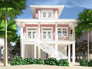 Beach House Plan, 052H-0138
